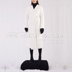 MAISON MARGIELA MM6 iconic white cotton padded long lab coat